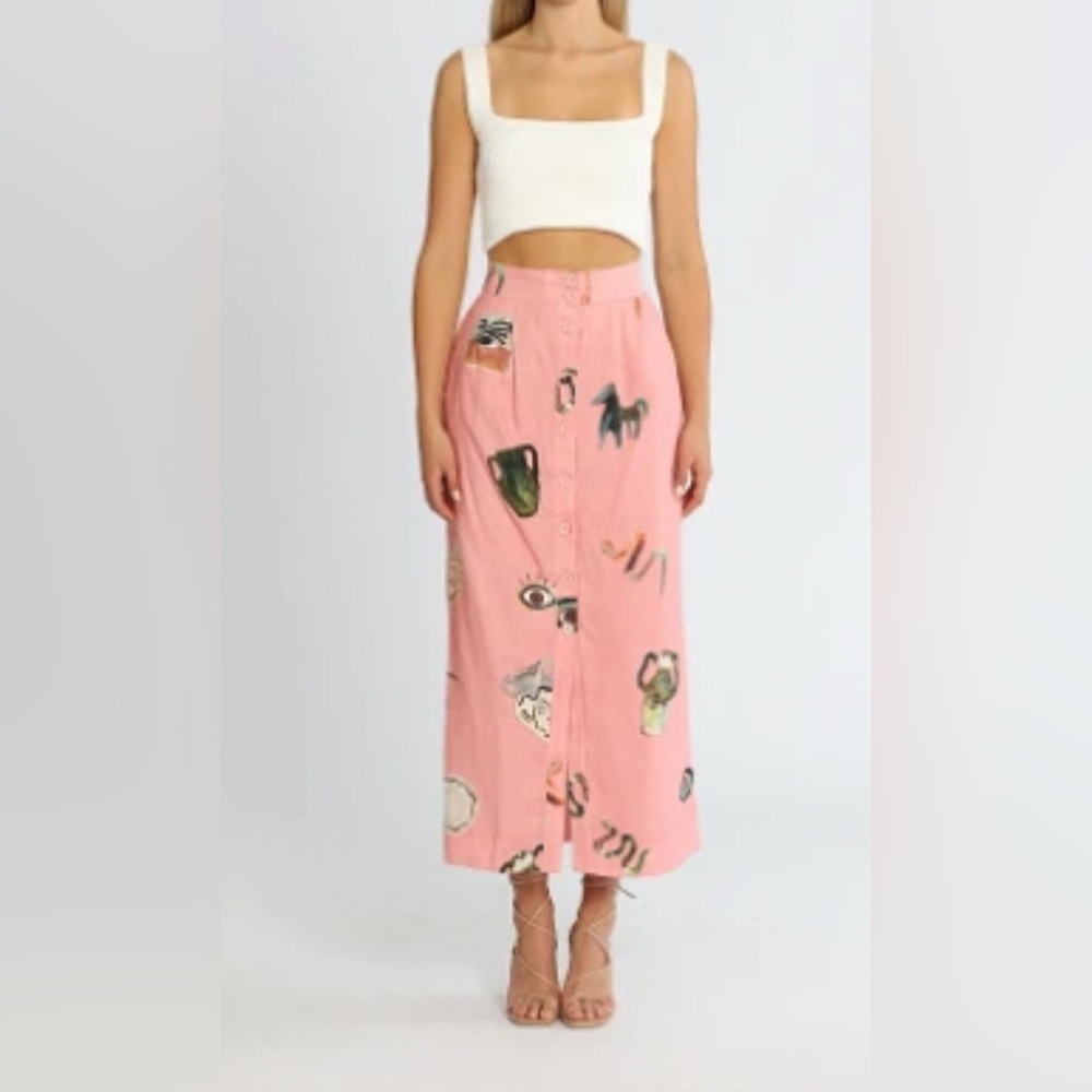 Alemais Cleo hand painted skirt